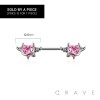 316L SURGICAL STEEL CZ DEVIL WING HEART NIPPLE RING